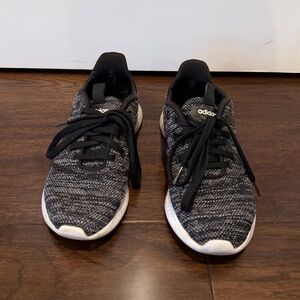 Adidas Knit Pattern Black and Gray Sneakers